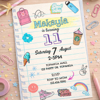 Teen Girl Birthday Invitation: VSCO Theme, Any Age Einladung