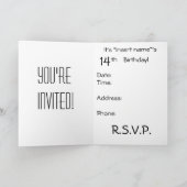 Teen Girl Birthday Invite Einladung (Innenseite)