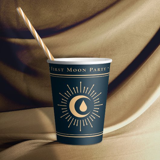 Teen Girl Celestial Blue First Moon Period Party Pappbecher