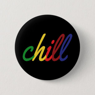 Teen Girl Chill Retro Colors Button
