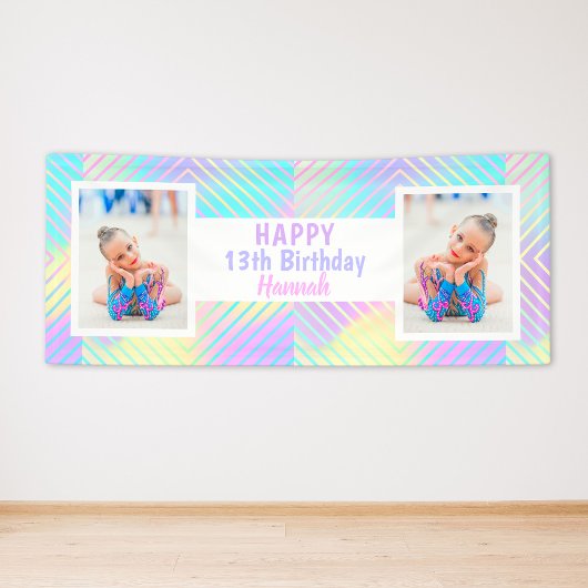 Teen Girl Custom Foto Bunte Geburtstag Banner