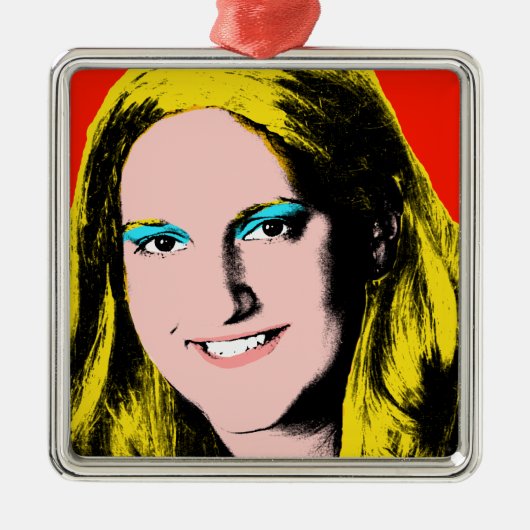 Teen Girl Custom Pop Art Keepake Silbernes Ornament (Vorne)