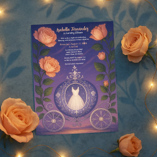 Teen Girl Fairytale Quinceañera Carriage Party Einladung