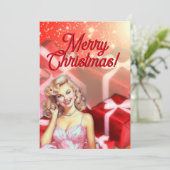 Teen Girl Feiertagskarte (Stehend Vorderseite)