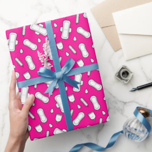Teen Girl First Period Hot Pink Menstration Print Geschenkpapier