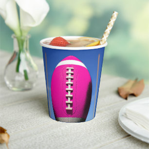 Teen Girl Goal Post Geburtstagsparty Pink Football Pappbecher