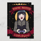Teen Girl Gothic Gamer Black Red Sleepover Einladung (Vorne/Hinten)