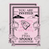 Teen Girl Gothic Pastel Pink Spooky Sleepover Einladung (Vorne/Hinten)