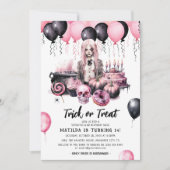 Teen Girl Halloween Spooktacular Birthday Bash Einladung (Vorderseite)