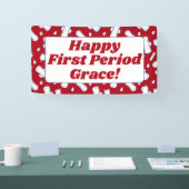Teen Girl Happy erste Periode Red Menstrual Muster Banner (Messe)