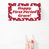 Teen Girl Happy erste Periode Red Menstrual Muster Banner (InSitu)