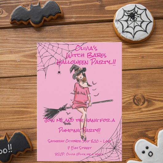 Teen Girl Hexe Babes Halloween-Party Einladung