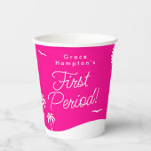 Teen Girl Hot Pink Summer First Period Party Pappbecher (Vorderseite)