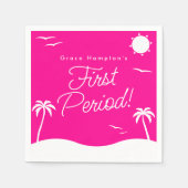 Teen Girl Hot Pink Summer First Period Party Serviette (Vorderseite)