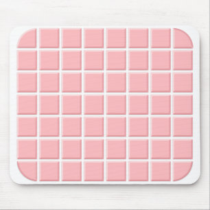 Teen Girl Light Pink White Square Tiles Mousepad