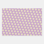 Teen Girl Pastel Yellow Lila Wavy Schachbrett Blum Geschenkpapier Set (Vorderseite 2)