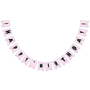 Teen Girl Pink Punk Letter Kindergeburtstag Wimpelkette
