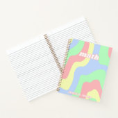 Teen Girl Retro Pink Green Wavy Lines Vorname Notizblock (Innenseite)