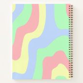 Teen Girl Retro Pink Green Wavy Lines Vorname Notizblock (Rückseite)