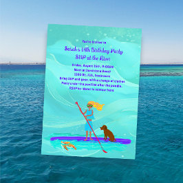 Teen Girl Tropical SUP Geburtstagsparty Einladunge Einladung