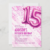 Teen Girls Pink 15. Geburtstag Einladung (Vorderseite)