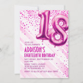 Teen Girls Pink 18. Geburtstag Einladung (Vorderseite)