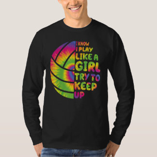 Teen Girls Volleyball Funny Kids Player Gefärbte K T-Shirt