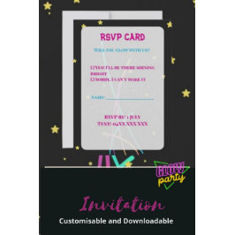 Teen Glow Party Antwortkarten – Neon Nights Einladung