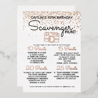 Teen & Kids Mall Foto Scavenger Jagdspiel - Spaß Folieneinladung