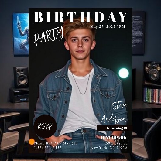 Teen Magazine Cover Birthday Einladung