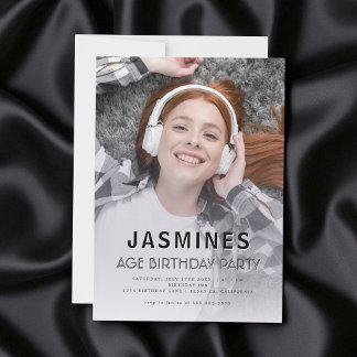 Teen modern photo  birthday party einladung