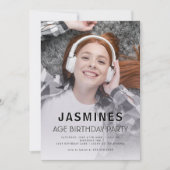 Teen modern photo birthday party einladung (Vorderseite)