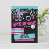 Teen Music Star Geburtstag Einladung (Stehend Vorderseite)