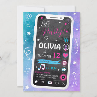 Teen Music Star Geburtstag Einladung