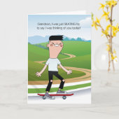Teen oder Tween Grandson denken an Ihr Skateboard Karte (Gelbe Blume)