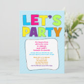 Teen Party Einladung - Lasst uns Party machen! (Stehend Vorderseite)