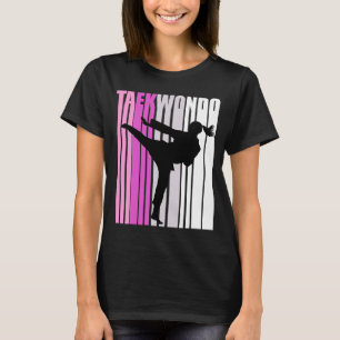 Teen Pink Karate Geburtstags-Silhouette Motivieren T-Shirt