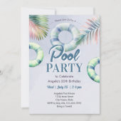 Teen Pool Party Birthday Invitation Einladung (Vorderseite)