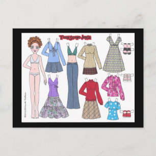 Teen Scene Jensa Paper Doll Postcard Postkarte