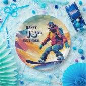 Teen Snowboarding Geburtstag Pappteller (Party)