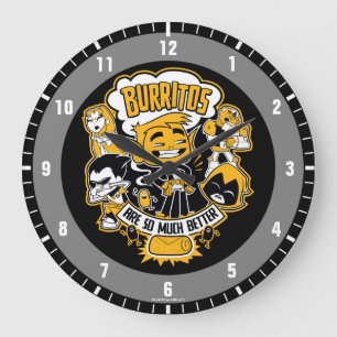 Teen Titans Go! Bestie Boy "Burritos are better" Große Wanduhr