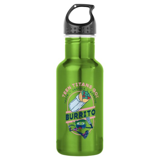 Teen Titans Go! Bestie Boy "Truth Justice Burrito" Edelstahlflasche (Vorderseite)