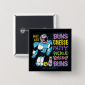 Teen Titans Go! | Cyborg Burger Rap Button (Vorne & Hinten)