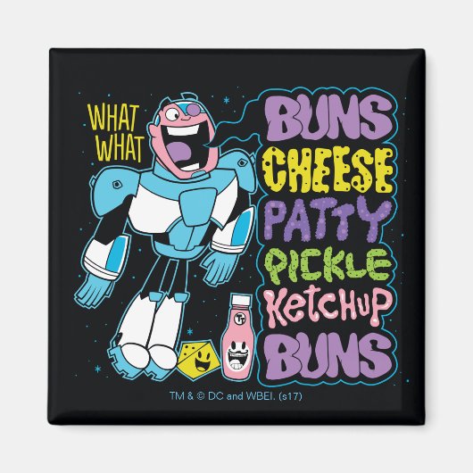 Teen Titans Go! | Cyborg Burger Rap Magnet (Vorne)