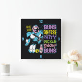 Teen Titans Go! | Cyborg Burger Rap Quadratische Wanduhr (Zuhause)