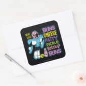 Teen Titans Go! | Cyborg Burger Rap Quadratischer Aufkleber (Umschlag)