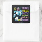 Teen Titans Go! | Cyborg Burger Rap Quadratischer Aufkleber (Tasche)