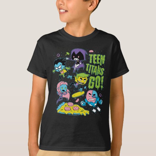 Teen Titans Go! | Gnarly 90's Pizza Graphic T-Shirt (Vorderseite)
