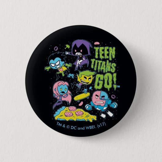 Teen Titans Go! | Pizza Graphic der frühen 90er Ja Button (Vorderseite)