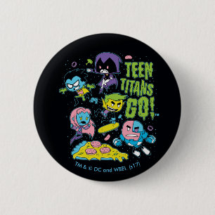 Teen Titans Go!   Pizza Graphic der frühen 90er Ja Button